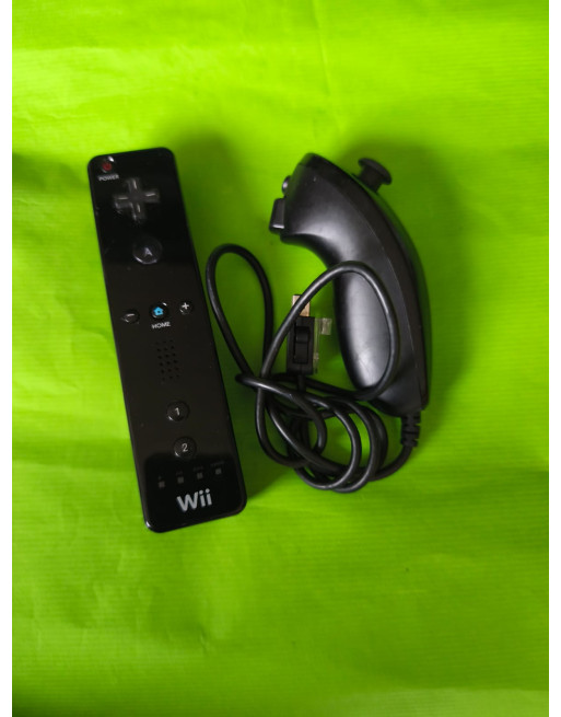 Mandos de Wii color Negro + NuckChuck, originales