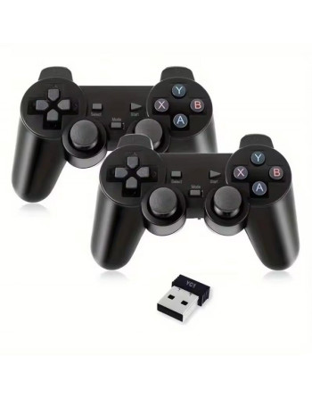 Pareja de Mandos estilo PS3 inalámbricos con 1 Receptor USB RF 24Ghz / Raspberry Arcade / PC / Android TV