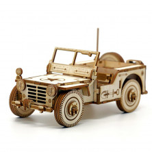 Maqueta Coche Militar Jeep Willys. 3D Kit de modelo, Rompecabezas Puzle