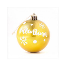 Bola de Navidad Dorada con Letras blancas, personalizada, Nombre, frase, Logo, etc....