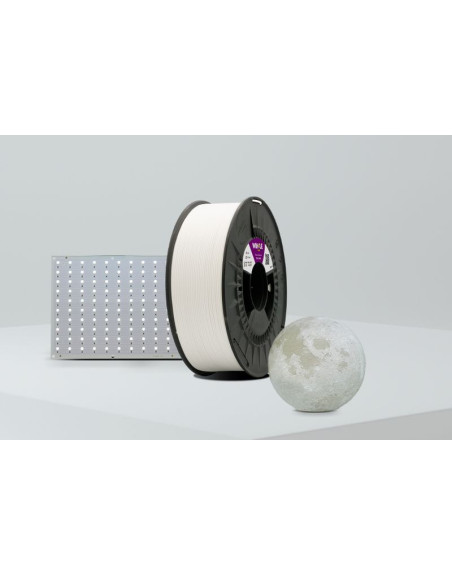 WINKLE FILAMENTO PACK LITOFANIA 1KG BLANCO FANTASMA + LUZ RETROILUMINACIÓN 1 KG de PLA HD Blanco Fantasma